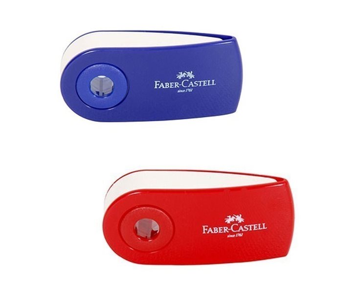 Γόμα Faber-Castell Sleeve Mini Μπλε/Κόκκινη 182411