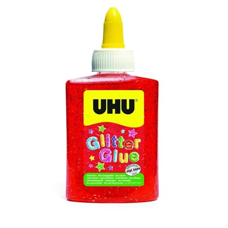 Χρυσόκολλα UHU Glitter Glue 90ml Κόκκινο