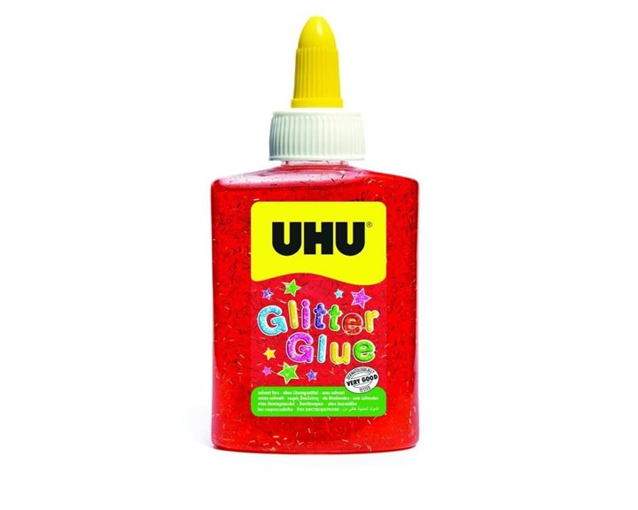 Χρυσόκολλα UHU Glitter Glue 90ml Κόκκινο