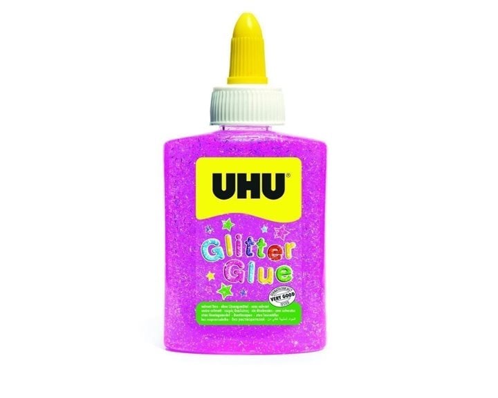 Χρυσόκολλα UHU Glitter Glue 90ml Ροζ