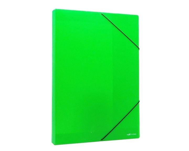 Κουτί Pp Με Λάστιχο 25X35X3Cm Πράσινο Φωσφοριζέ