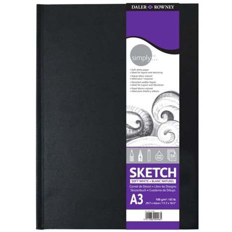 Simply Sketchbook Soft White Hardback Α3 100g 54 Φύλλα 482154300