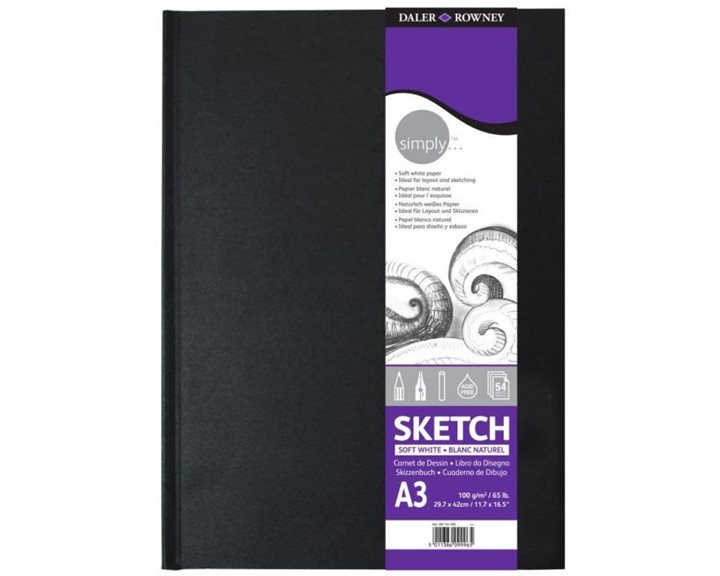 Simply Sketchbook Soft White Hardback Α3 100g 54 Φύλλα 482154300