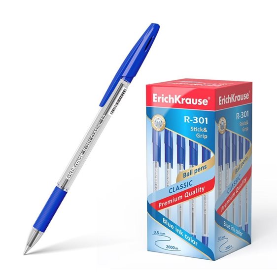 Στυλό Erichkrause R-301 1.0mm Stick Grip Μπλέ