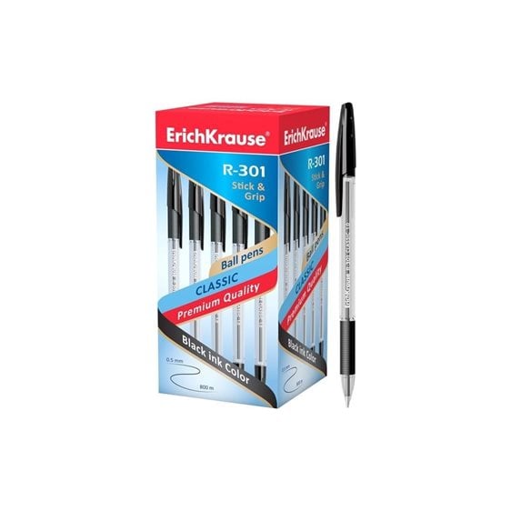 Στυλό ErichKrause R-301 1.0mm Stick Grip Μαύρο