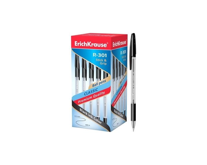 Στυλό ErichKrause R-301 1.0mm Stick Grip Μαύρο
