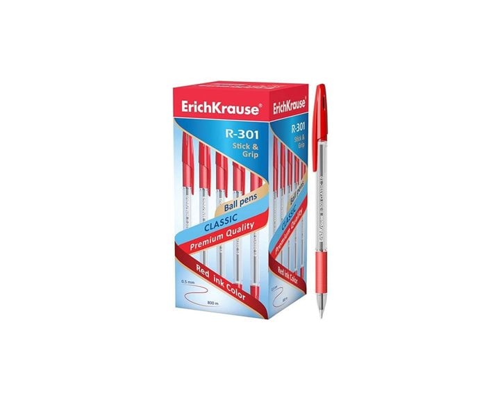 Στυλό ErichKrause R-301 1.0mm Stick Grip Κόκκινο