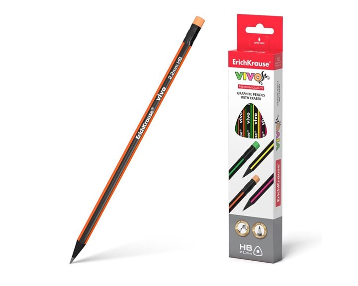 Μολύβι ErichKrause Vivo HB 2.2mm Με Γόμα