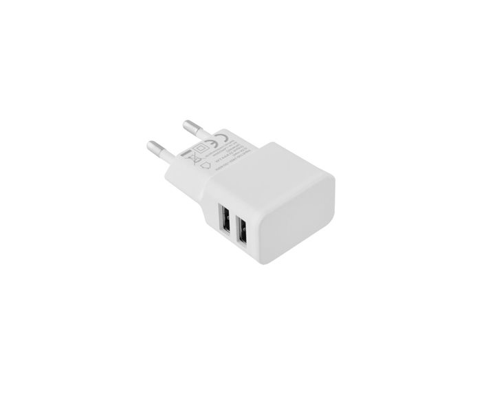 LAMTECH TRAVEL WALL CHARGER 2.1A WITH 2xUSB WHITE