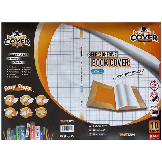 Φύλλα Για Κάλυμμα Βιβλίων Master Cover 50cmx36cm Αυτοκόλλητο Removable 10τεμ.