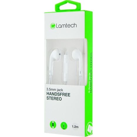 Lamtech Handsfree Stereo 3,5mm Jack With Mic White