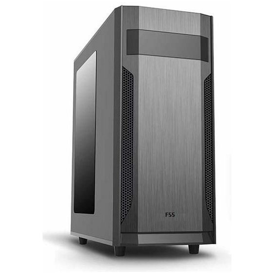 SUPERCASE PC CHASSIS F55A, MIDI TOWER ATX, BLACK, W/O PSU, Rear: 1x 80mm Fan, 2YW.