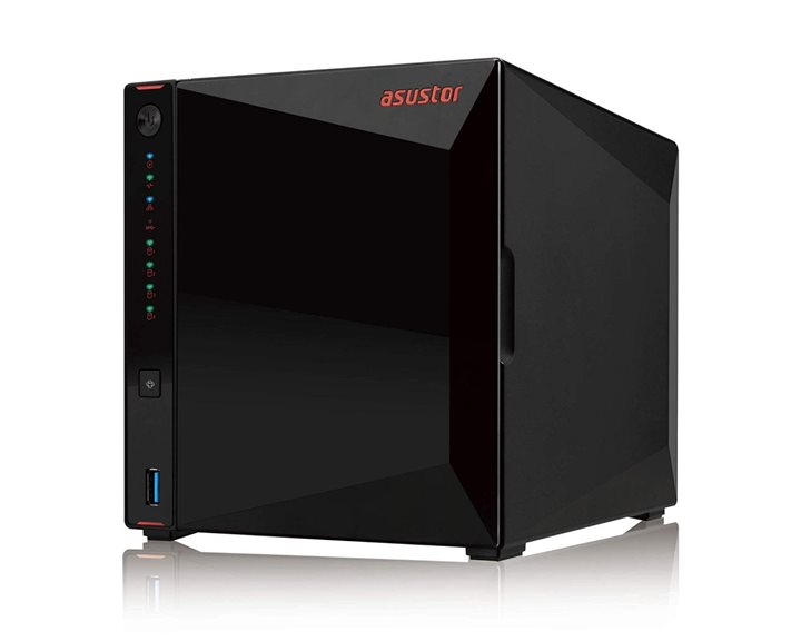 ASUSTOR NAS AS5304T - NIMBUSTOR 4, DT, 4 BAYS HOT SWAP, INTEL CELERON J4105 1.5GHz QC (burst 2.5GHz), 4GB (MAX 8GB), 3xUSB3.2 GEN1, 2,5 GbEx2, HDMI 2.0a, WoL, WoW, IR, 3YW.