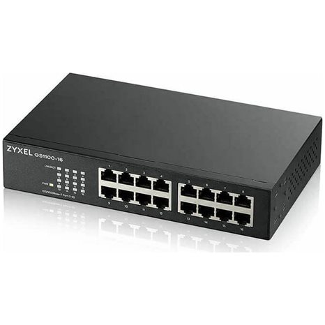 ZYXEL SWITCH GS1100-16, 16 PORTS 10/100/1000Mbps, ENTERPRISE LAN SWITCH, RACKMOUNT, 2YW.
