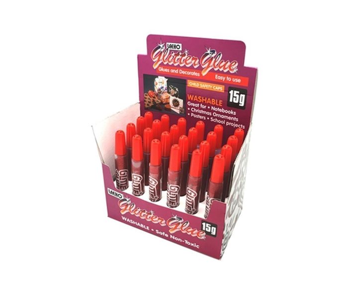 Κόλλα Χειροτεχνίας Leeho Glitter Glue 15ml Κόκκινο