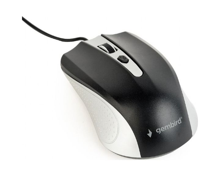 GEMBIRD USB OPTICAL MOUSE SILVER BLACK