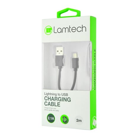 Lamtech Charging & Datacable Lightning 2m Black