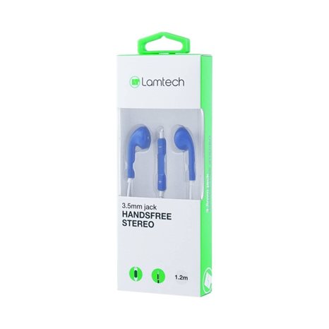 LAMTECH HANDSFREE STEREO 3,5mm JACK WITH MIC BLUE