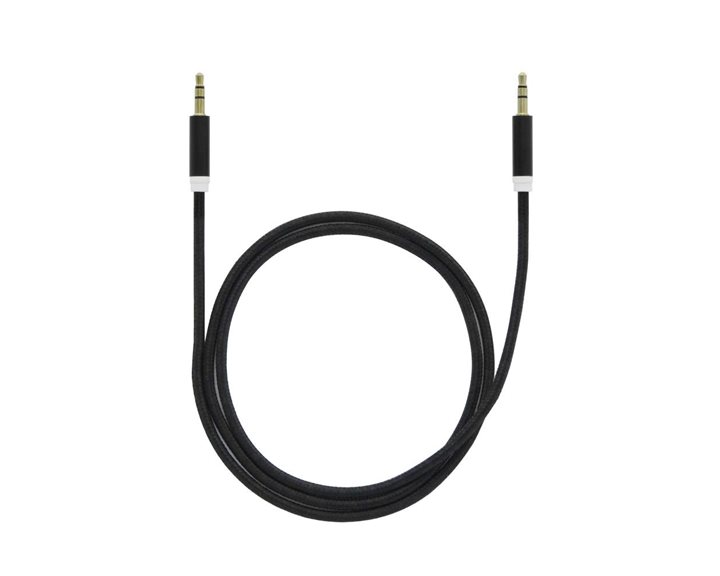 Lamtech Audiocable Braided 1m 3.5mm To 3.5mm Black