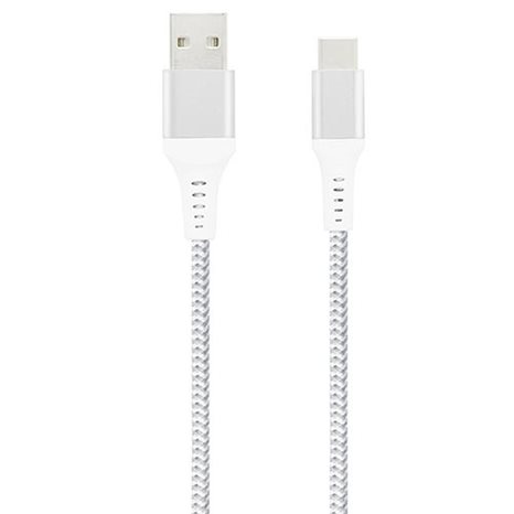 LAMTECH TYPE-C V2,0 HIGH QUALITY UNBREAKABLE CABLE SILVER 2m