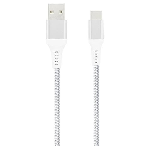 LAMTECH TYPE-C V2,0 HIGH QUALITY UNBREAKABLE CABLE SILVER 2M