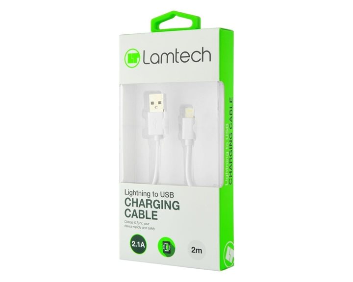 Lamtech Charging & Datacable Lightning 2m White