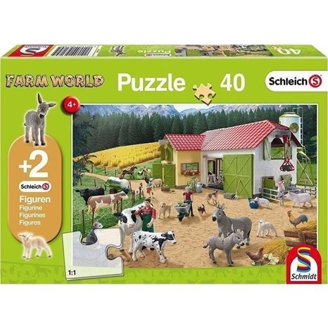 Πάζλ Schmidt 40τεμ. Schleich - Αγρόκτημα (2 Φιγούρες) 56189
