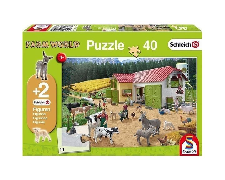 Πάζλ Schmidt 40τεμ. Schleich - Αγρόκτημα (2 Φιγούρες) 56189