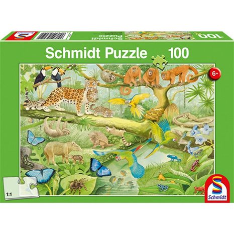 Πάζλ Schmidt 100τεμ. Ζώα της Ζούγκλας 56250