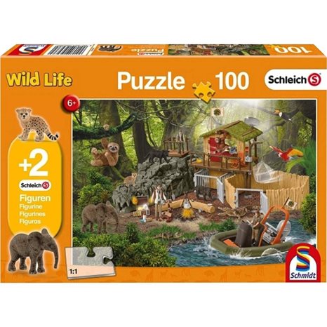 Πάζλ Schmidt 100τεμ. Schleich - Κέντρο Έρευνας (2 Φιγούρες) 56238