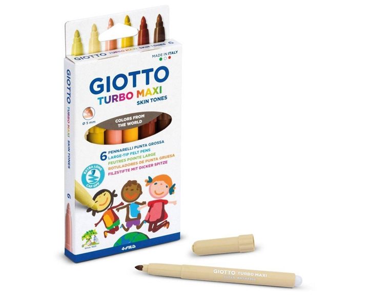 Μαρκαδόρος Giotto Skintones Turbo Maxi 6τμχ 000527000