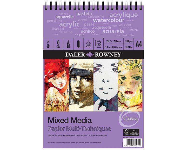 Optima Mixed Media Spiral A4 250g 30 Φύλλα 437150400