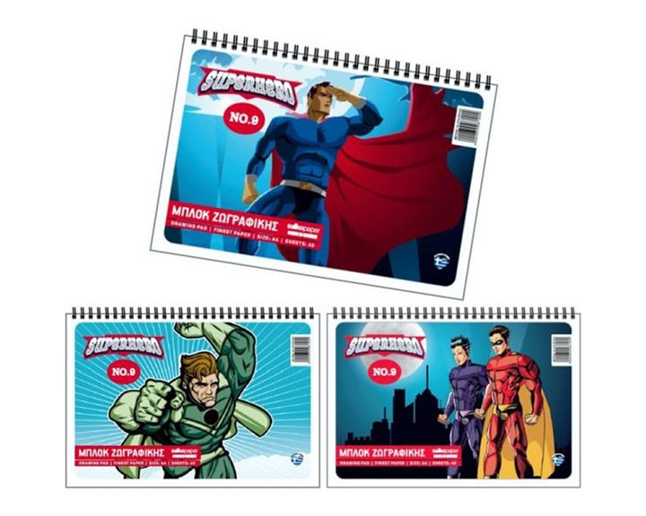 Μπλόκ Ζωγραφικής Salko 21x30 Superhero Νο9 40φυλ.
