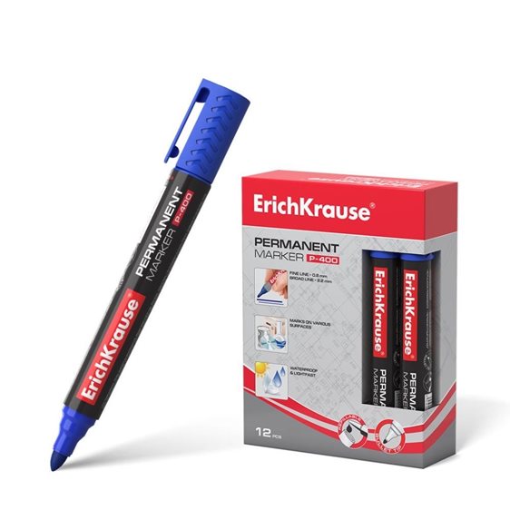 Μαρκαδόρος Ανεξίτηλος ErichKrause P-400 0.8-2.2mm Μπλε 30987
