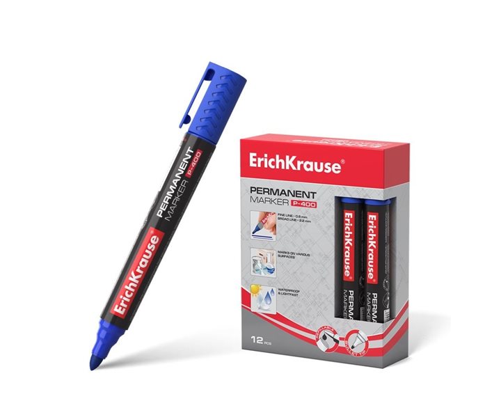 Μαρκαδόρος Ανεξίτηλος ErichKrause P-400 0.8-2.2mm Μπλε 30987