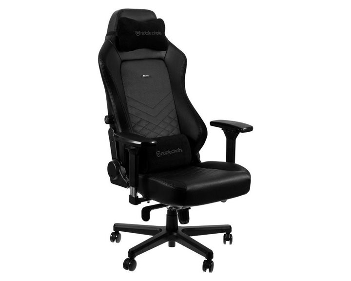 noblechairs HERO Gaming Chair - cold foam, steel armrests,  60mm casters, 150kg - black/black
