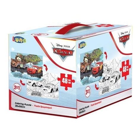 Παζλ Χρωματισμού Κύβος Δύο Οψεων 48τμχ 50x35cm Cars 562642