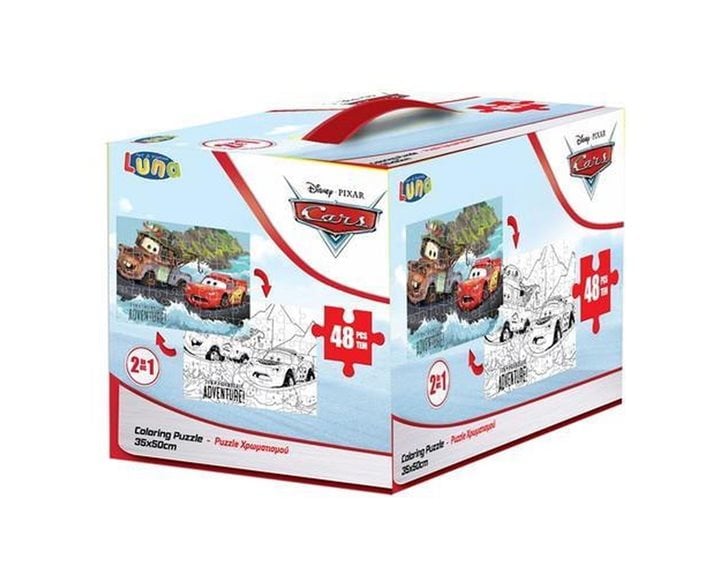 Παζλ Χρωματισμού Κύβος Δύο Οψεων 48τμχ 50x35cm Cars 562642