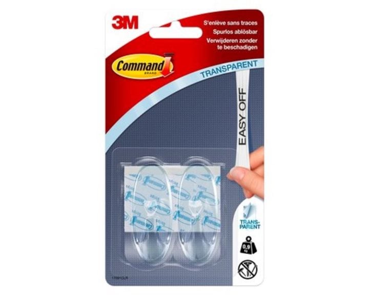 Γαντζάκι 3M 2τμχ Διαφανές 17091CLR (Max 900gr)