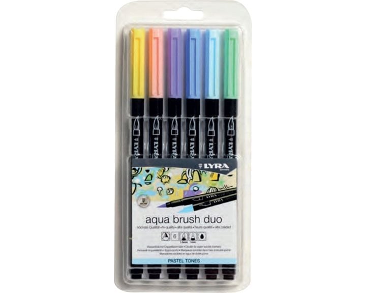 Μαρκαδόρος- Πινέλο Lyra Aqua Brush Duo 6521061 Σέτ 6τεμ. Pastel Tones 006521061