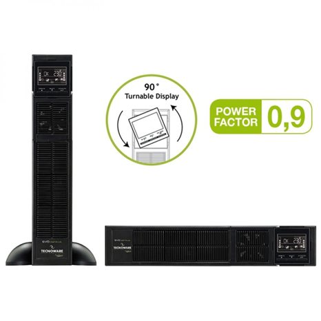 TECNOWARE UPS EVO DSP PLUS 3600 R/T HE PF 0.9 IEC TOGETHER ON, 3600VA/3240W, ON LINE DSP DOUBLE CONVERSION, 1YW ELECTRONIC PARTS & BATTERIES. FGCEDP3602RTIEC