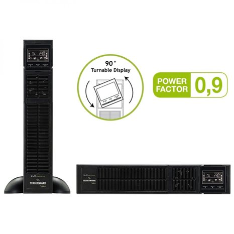TECNOWARE UPS EVO DSP PLUS 3600 R/T HE PF 0.9 IEC TOGETHER ON, 3600VA/3240W, ON LINE DSP DOUBLE CONVERSION, 2YW ELECTRONIC PARTS & 1YW BATTERIES.