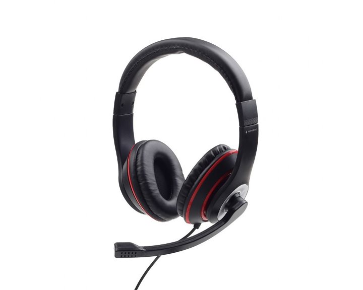 GEMBIRD JACK STEREO HEADSET BLACK WITH RED RING