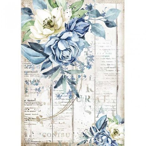 Stamperia Ριζόχαρτο Decoupage A4 Blue flower