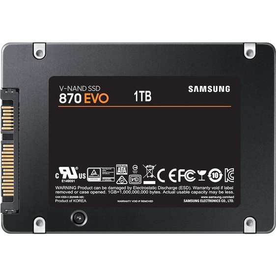 SAMSUNG SSD 2.5   1TB MZ-77E1T0B-EU SERIES 870 EVO, MLC, SATA3, READ 560MB/s, WRITE 530MB/s, 5YW. MZ-77E1T0B-EU