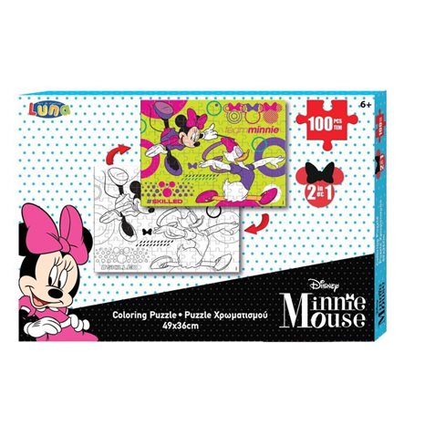 Παζλ Luna Χρωματισμού δύο όψεων 100τμχ Minnie Mouse 562639