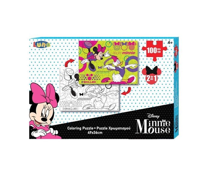 Παζλ Luna Χρωματισμού Δύο Όψεων 100τμχ Minnie Mouse 562639