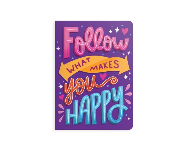 JOT-IT NOTEBOOKS- FOLLOW WHAT MAKES YOU HAPPY SKU 118-236