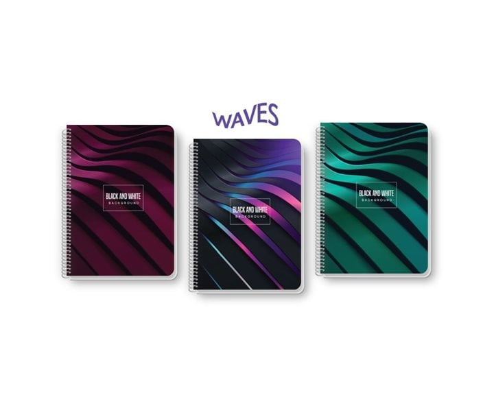 Τετράδιο Σπιράλ Α4 Wave 4Θ 140φ 0981