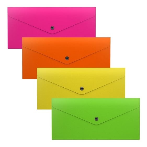 Φάκελος Κουμπί ErichKrause 13x26cm Glossy Neon 50304